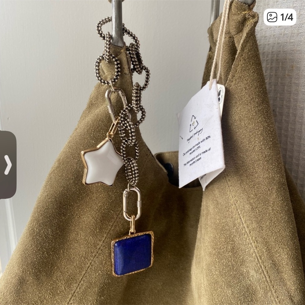 Free People Lapis Square Bag Charm.